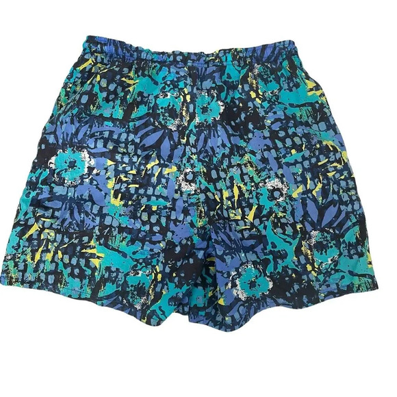 Vtg 90s Nike Shorts Swim Trunks Print All Over Running Baggies Funky Y2k - Picture 2 of 9